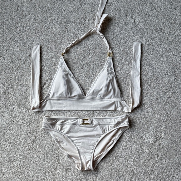 Bleu Rod Beattie White Halter Top and Bottom Bikini - Picture 7 of 8